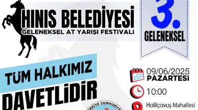 Hınıs’ta 3. Geleneksel At Yarışı Festivali Düzenleniyor