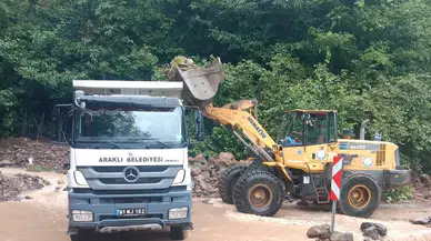 Araklı'da Yoğun Yağışlar Sonrası Belediyesi Hızla Müdahalelere Başladı