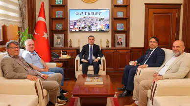 Bayburt Valisi Eldivan misafirleriyle Bayburt'un kalkınma projelerini görüştü