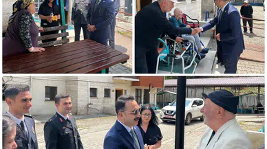 Murgul Kaymakam Zafer Şahin'den huzurevine anlamlı Kurban Bayramı ziyareti