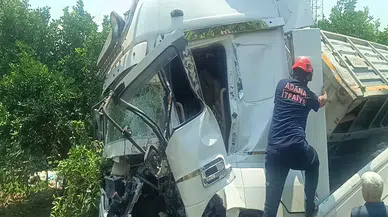 Adana'da zincirleme kaza: TIR devrildi, 1 yaralı
