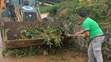 İyidere'de Çay Sezonu Öncesi Yol Temizlik Çalışmaları Hız Kesmeden Devam Ediyor