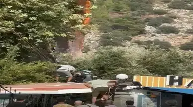 Fethiye'de tandem atlayışı kaza yaptı: Yolcu bacağından yaralandı, pilot sağ çıktı