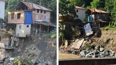 Ardeşen’de Taşkın Felaketi: Bir Ev Çöktü