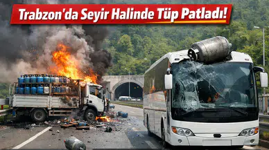 Sürmene'de Tüp Patlaması: Otobüse Parçalar Düştü, Yaralı Yok!