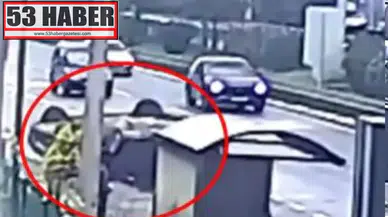 Trabzon'da Şok Eden Kaza! Araç Kontrolden Çıktı ve Takla Attı, Anlar Güvenlik Kamerasında Gözüktü!