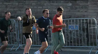 Fransa Cumhurbaşkanı Macron'dan Ankara'da sabah koşusu