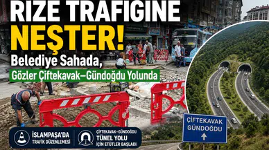 Rize Trafiğine Neşter: Belediye Sahada, Gözler Çiftekavak–Gündoğdu Tünel Yolunda