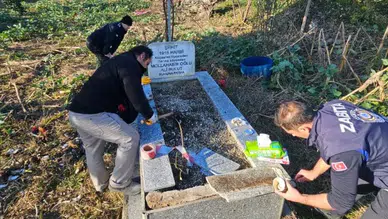 Şehit Mezarında Bakım ve Temizlik Çalışması Yapıldı