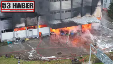 Trabzon'da Fındık Fabrikasında Korkutan Yangın Patlak Verdi!