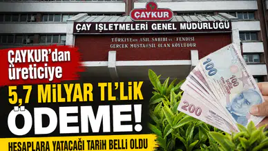 ÇAYKUR’dan Üreticiye 5,7 Milyar TL’lik Ödeme! Hesaplara Yatacağı Tarih Belli Oldu