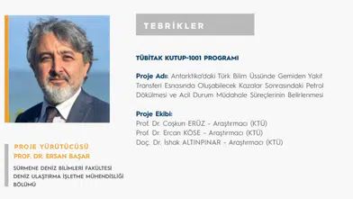 KTÜ’lü Prof. Dr. Ersan Başar’ın Antarktika Projesine TÜBİTAK KUTUP-1001 Desteği
