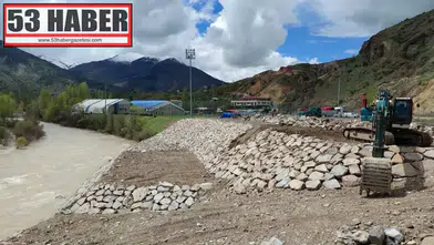 İspir’de Yeni Kültür Merkezi İçin Çoruh Kenarında Tahkimat Çalışmaları Tamamlandı