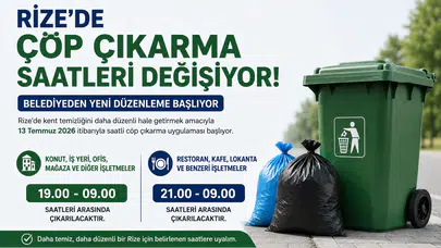 Rize’de Çöp Çıkarma Saatleri Değişiyor! Belediyeden Yeni Düzenleme Başlıyor