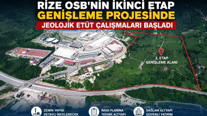 Rize OSB'nin İkinci Etap Genişleme Projesinde Jeolojik Etüt Çalışmaları Başladı