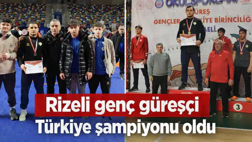 Rizeli güreşçi Ali Kılınç, Kocaeli'de altın madalyayı kazandı!