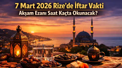 7 Mart 2026 Rize’de İftar Vakti: Akşam Ezanı Saat Kaçta Okunacak?