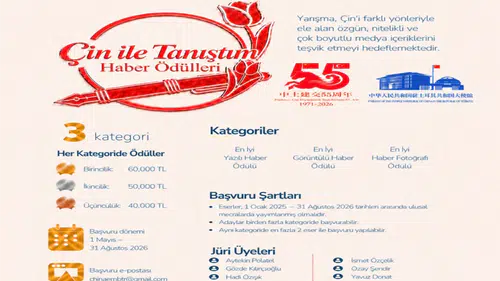 Çin ile Tanıştım Haber Ödülleri başvuruları başladı