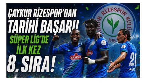 Çaykur Rizespor’dan Tarihi Başarı: Süper Lig’de İlk Kez 8. Sıra