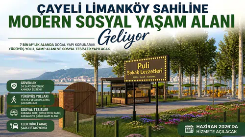 Çayeli Limanköy Sahiline Modern Sosyal Yaşam Alanı Geliyor