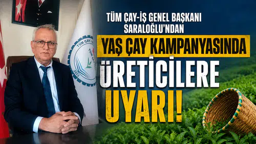 Tüm Çay-İş Genel Başkanı Saraloğlu’ndan Yaş Çay Kampanyasında Üreticilere Uyarı