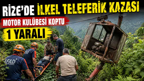 Rize’de İlkel Teleferik Kazası: Motor Kulübesi Koptu, 1 Kişi Yaralandı