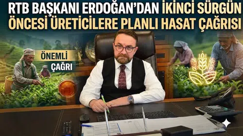 RTB Başkanı Mehmet Erdoğan'dan İkinci Sürgün Öncesi Üreticilere Planlı Hasat Çağrısı
