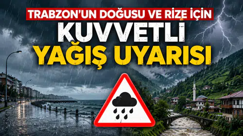 Trabzon'un doğusu ve Rize için kuvvetli yağış uyarısı