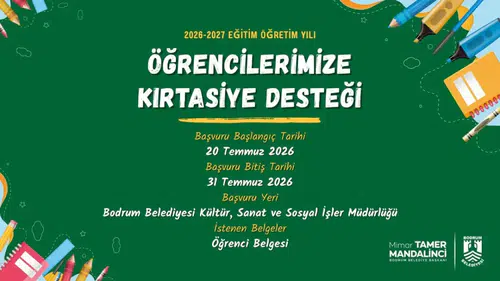 Bodrum Belediyesi'nden Öğrencilere Kırtasiye Yardımı Uygulaması