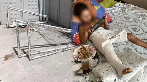 Okul bahçesinde ihmal dehşeti! 4 yaşındaki çocuğun üzerine kale direği devrildi