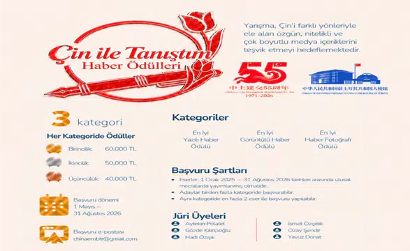 Çin ile Tanıştım Haber Ödülleri başvuruları başladı