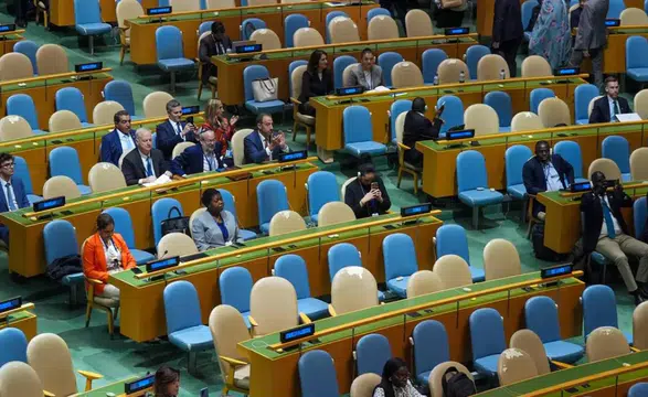 Netanyahu BM kürsüsünde yalnız kaldı! Yaklaşık 70 ülke salonu terk etti