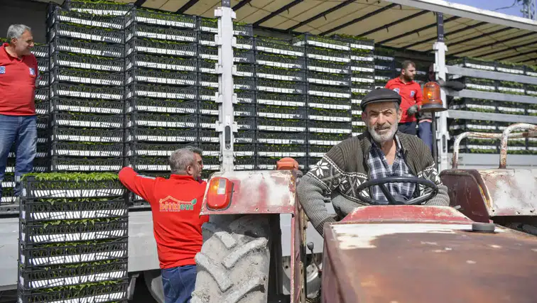 ABB, 8 ilçede 268 çiftçiye tam 624 bin 120 adet erkenci sebze fidesi dağıttı!