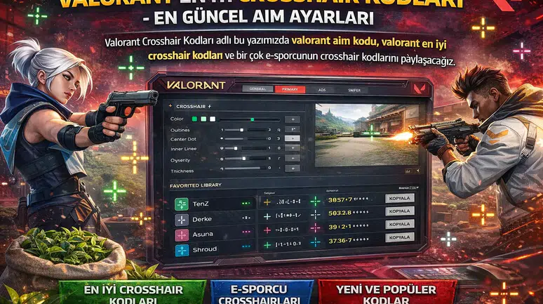2026 Valorant En İyi Crosshair Kodları – En Güncel Aim Ayarları