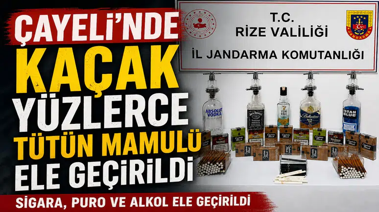 Çayeli’nde kaçak yüzlerce tütün mamulü ele geçirildi