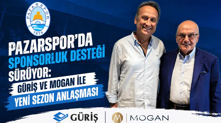 Pazarspor’da Sponsorluk Desteği Sürüyor: Güriş ve Mogan ile Yeni Sezon Anlaşması