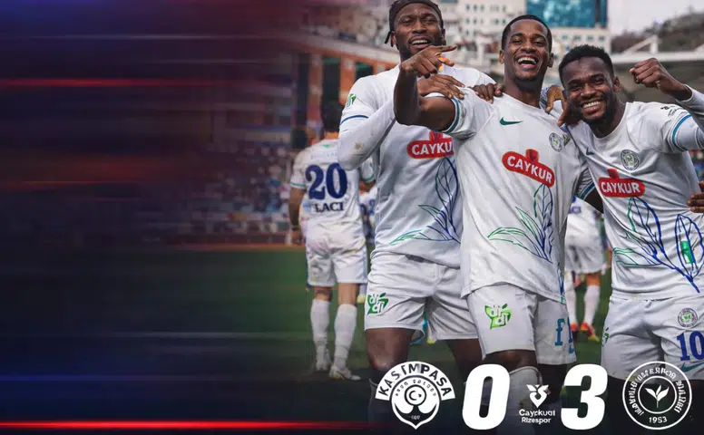 Çaykur Rizespor, Kasımpaşa'yı 3-0 mağlup ederek önemli bir galibiyet aldı