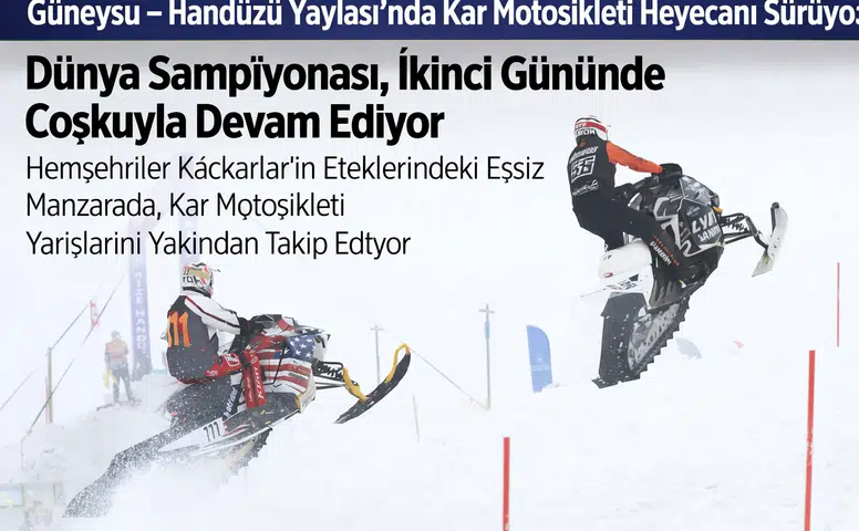 Güneysu'da Kar Motosikleti Şampiyonası Coşku Dolu Anlara Ev Sahipliği Yapıyor