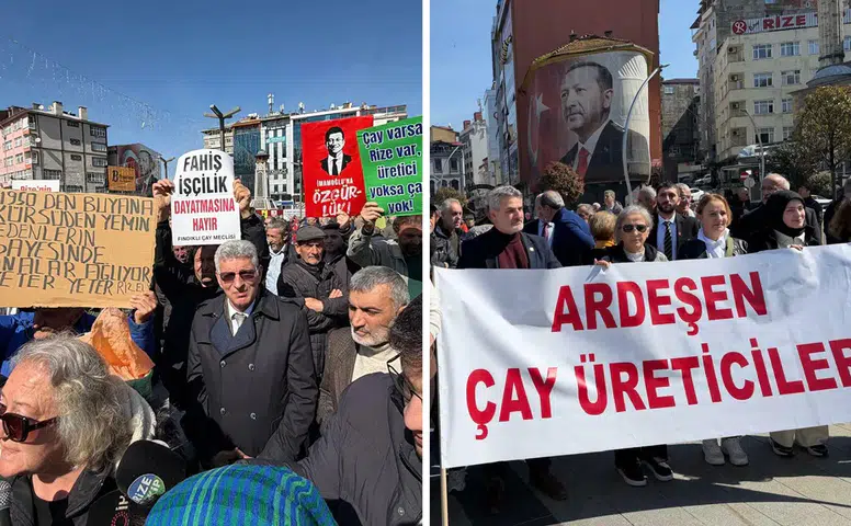 CHP öncülüğünde Rize'de 'çay' mitingi: Üreticiler 'çay kanunu' istedi