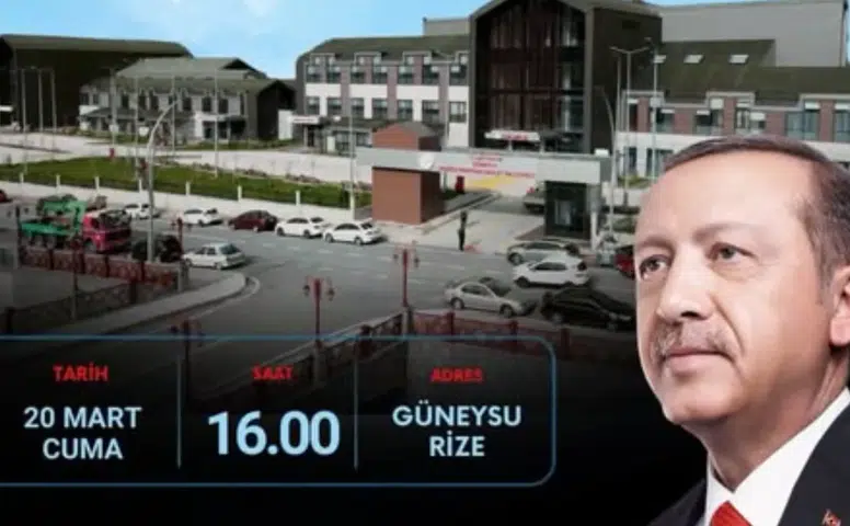 Rize'de Tenzile Erdoğan Devlet Hastanesi açılışı 20 Mart'ta Cumhurbaşkanı Erdoğan ile gerçekleşecek