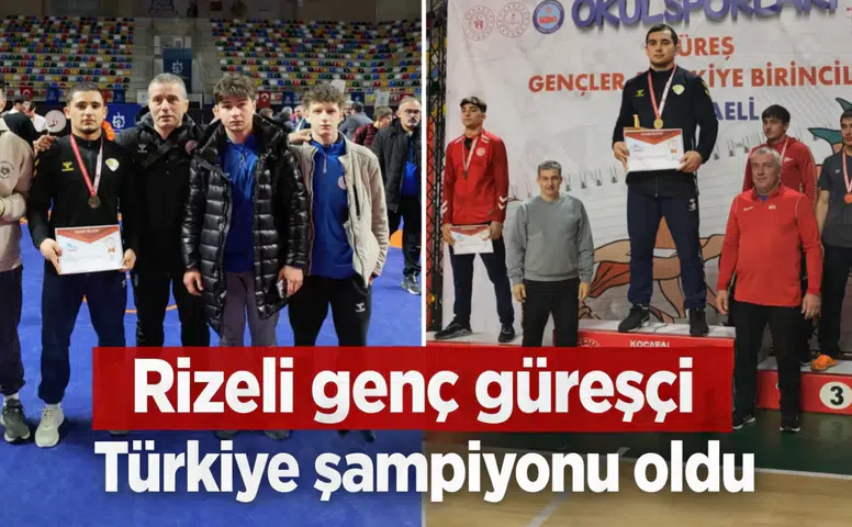 Rizeli güreşçi Ali Kılınç, Kocaeli'de altın madalyayı kazandı!