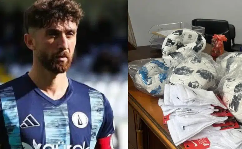 Pazarlı Futbolcu Şemsettin Ender Kılıç’tan Derebaşıspor’a Malzeme Yardımı