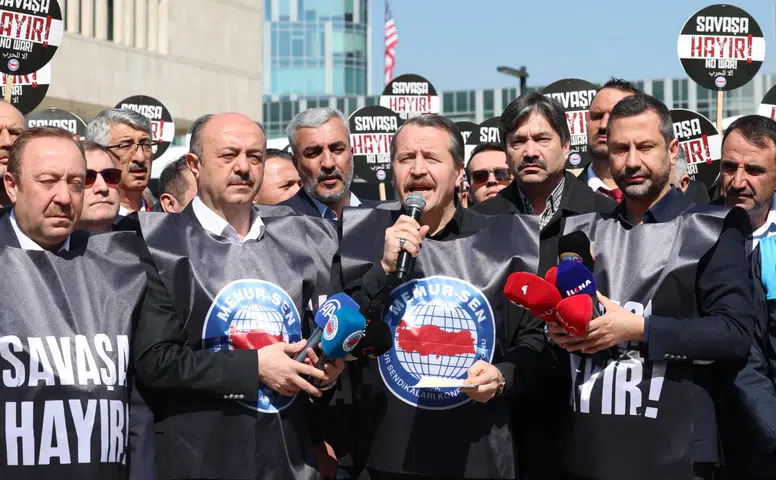 Memur-Sen Rize’den ABD Büyükelçiliği Önünde Protesto: Savaşa Hayır