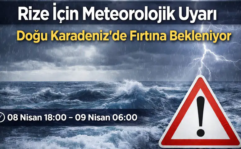 Rize İçin Meteorolojik Uyarı: Doğu Karadeniz’de Fırtına Bekleniyor