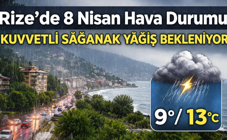 Rize’de 8 Nisan 2026 Hava Durumu: Kuvvetli Sağanak Yağış Bekleniyor