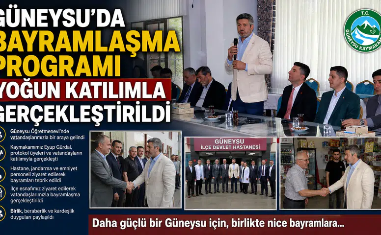 Güneysu’da Bayramlaşma Programı Yoğun Katılımla Gerçekleştirildi