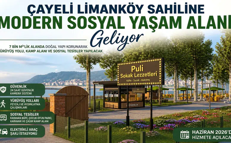 Çayeli Limanköy Sahiline Modern Sosyal Yaşam Alanı Geliyor