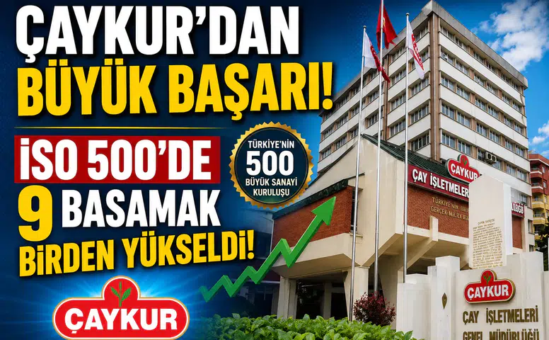 ÇAYKUR’dan Büyük Başarı! İSO 500’de 9 Basamak Birden Yükseldi
