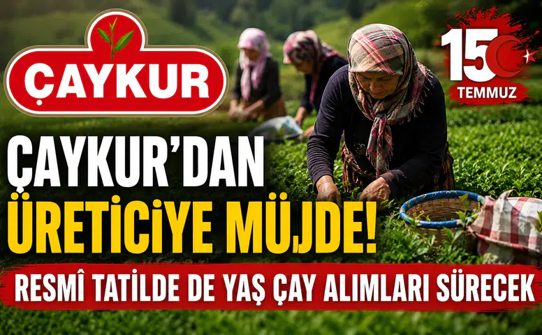 ÇAYKUR'dan Üreticiye 15 Temmuz Müjdesi! Resmî Tatilde de Yaş Çay Alımları Sürecek