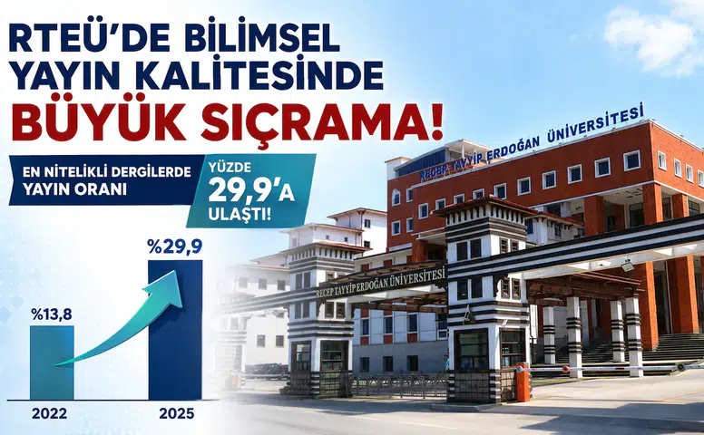 RTEÜ'de Bilimsel Yayın Kalitesinde Büyük Sıçrama! En Nitelikli Dergilerde Yayın Oranı Yüzde 29,9'a Ulaştı